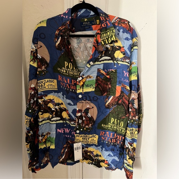 BNWT POLO RALPH LAUREN “R.L. RIDING ACADEMY/N.Y. HORSE SHOW” BUTTON UP SZ: XL - Picture 4 of 7
